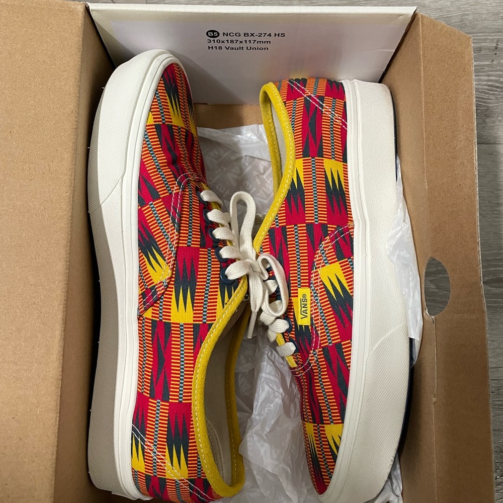 Vans Union Rare Red and Yellow Geometric Sneakers